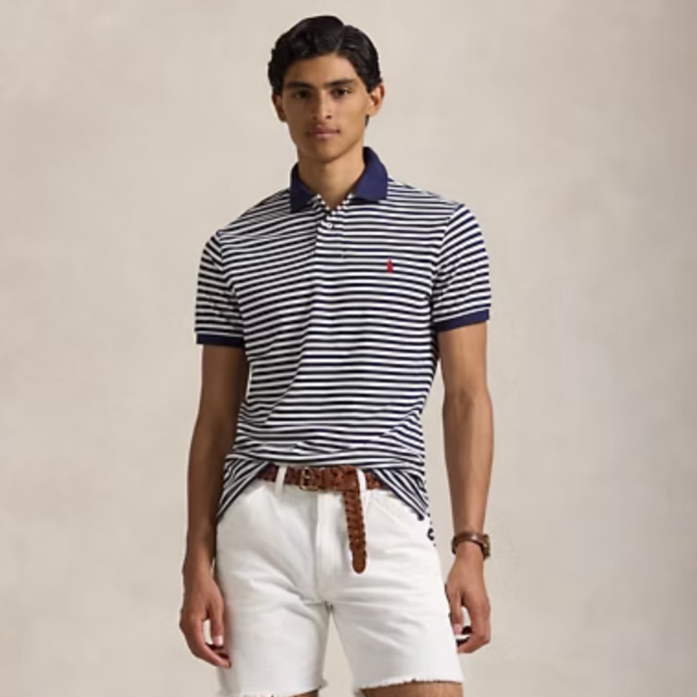Black and White Polo by Ralph Lauren Striped Shirt